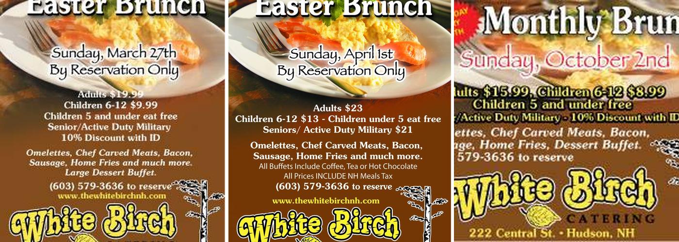 The White Birch Catering & Banquet Hall Menu