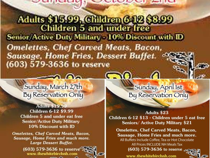 The White Birch Catering & Banquet Hall Menu