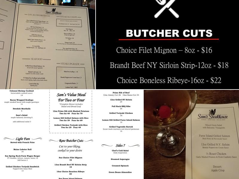 Sam's Steakhouse Menu