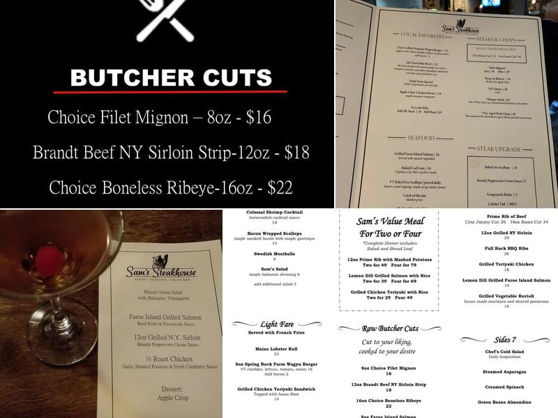 Sam's Steakhouse Menu