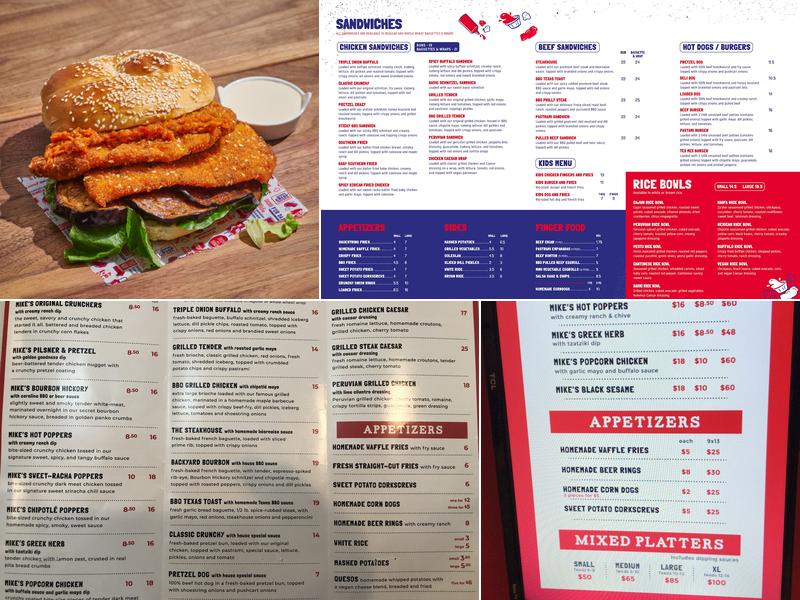 Mike's Chicken Menu