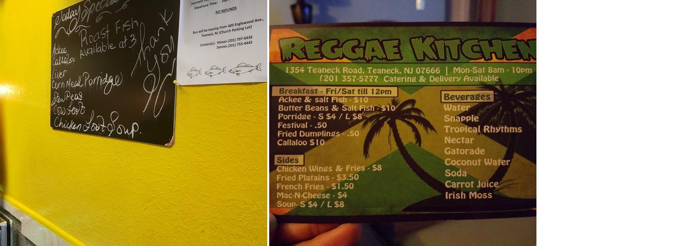 Reggae Kitchen Menu