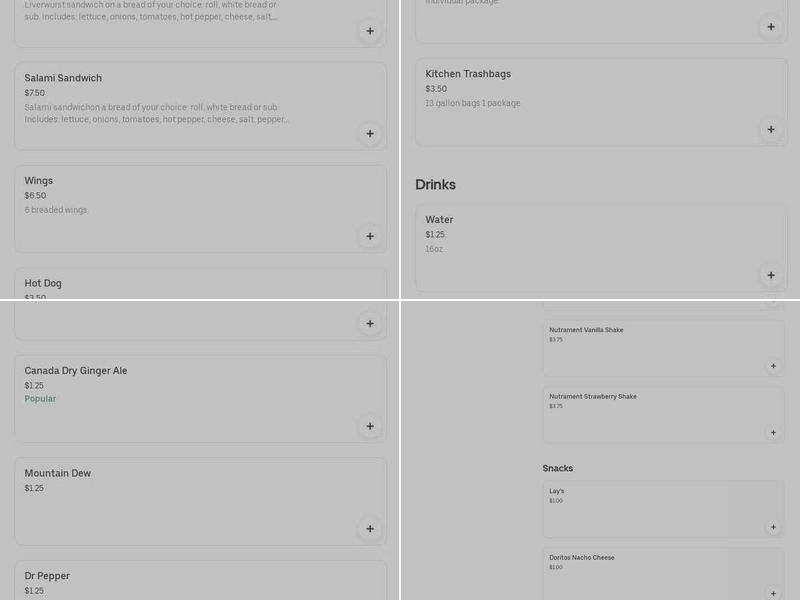 Montclair's Crowd Around Deli Menu