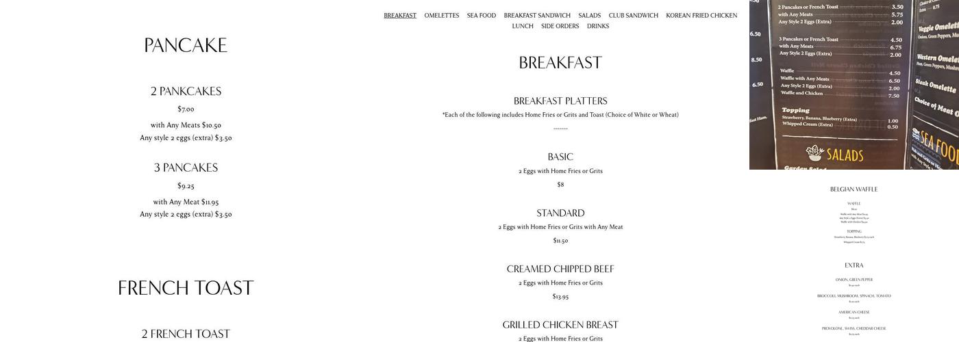 mama's diner Menu
