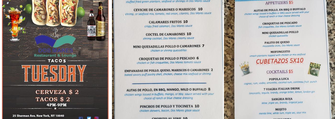 Dos Mares Menu