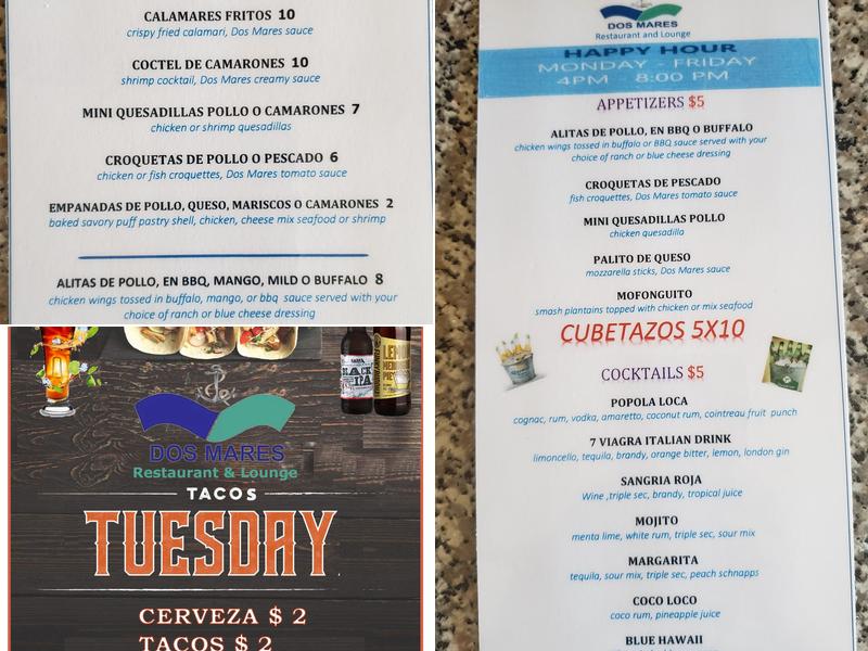 Dos Mares Menu