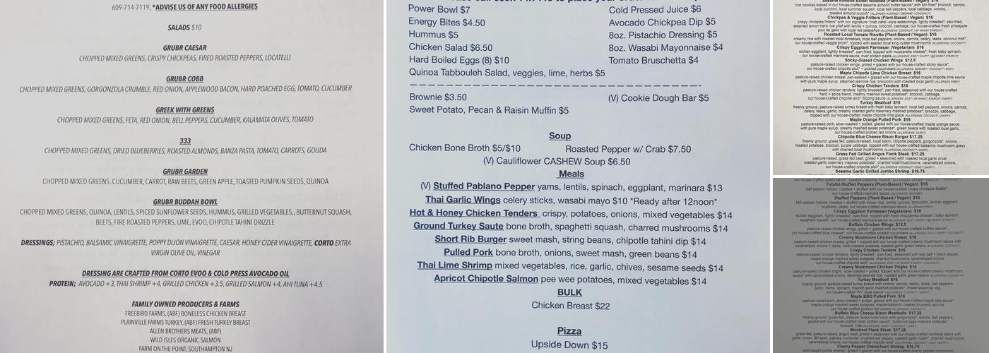 GRUBR EATS Menu