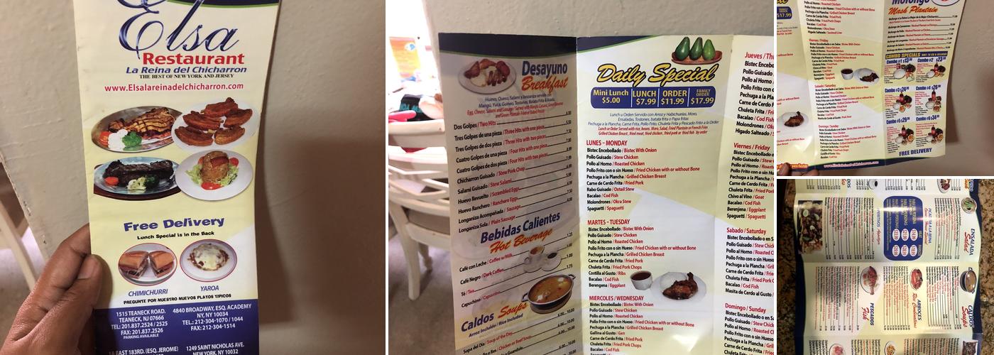 Elsa La Reina del Chicharron Menu