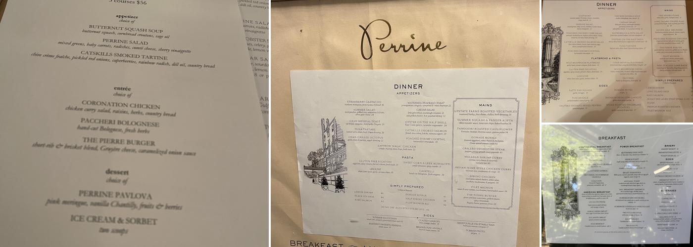 Perrine New American Restaurant Menu