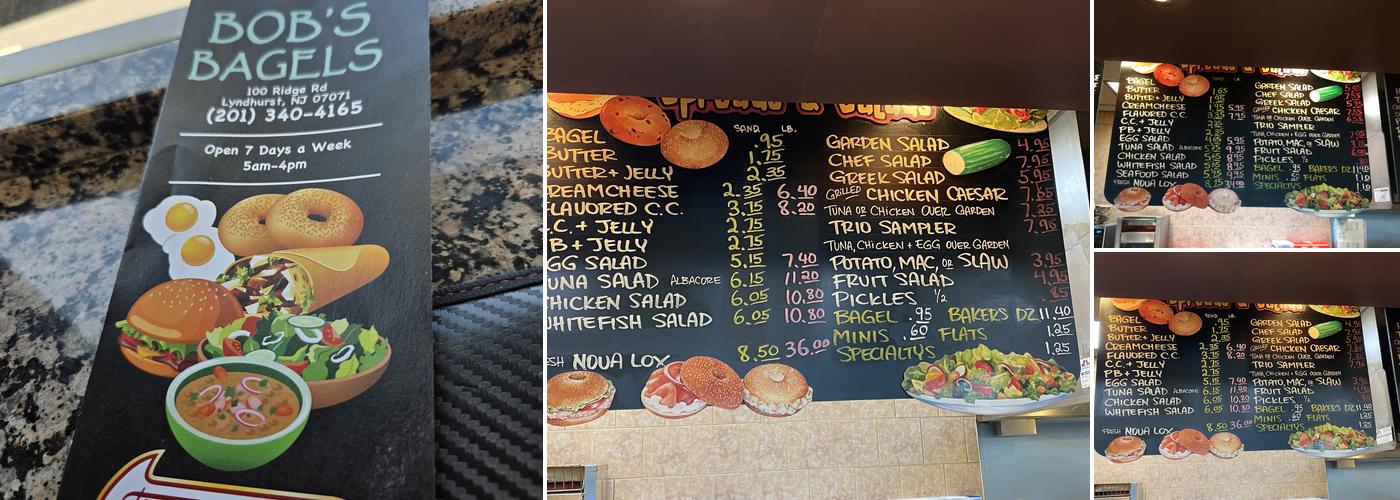Bob's Bagels Menu