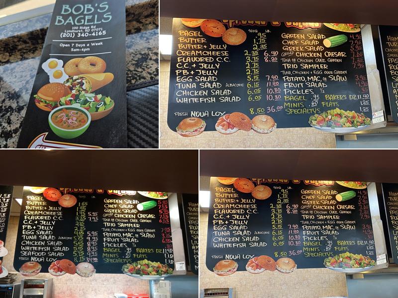 Bob's Bagels Menu