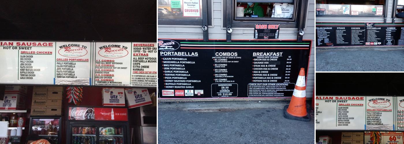 Rocco's Italian Sausage Menu