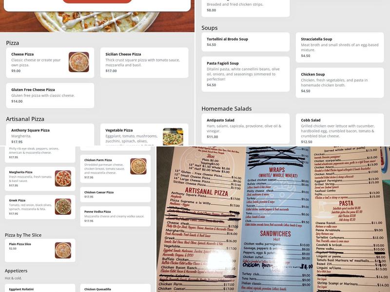 Jersey Boys Pizza Menu