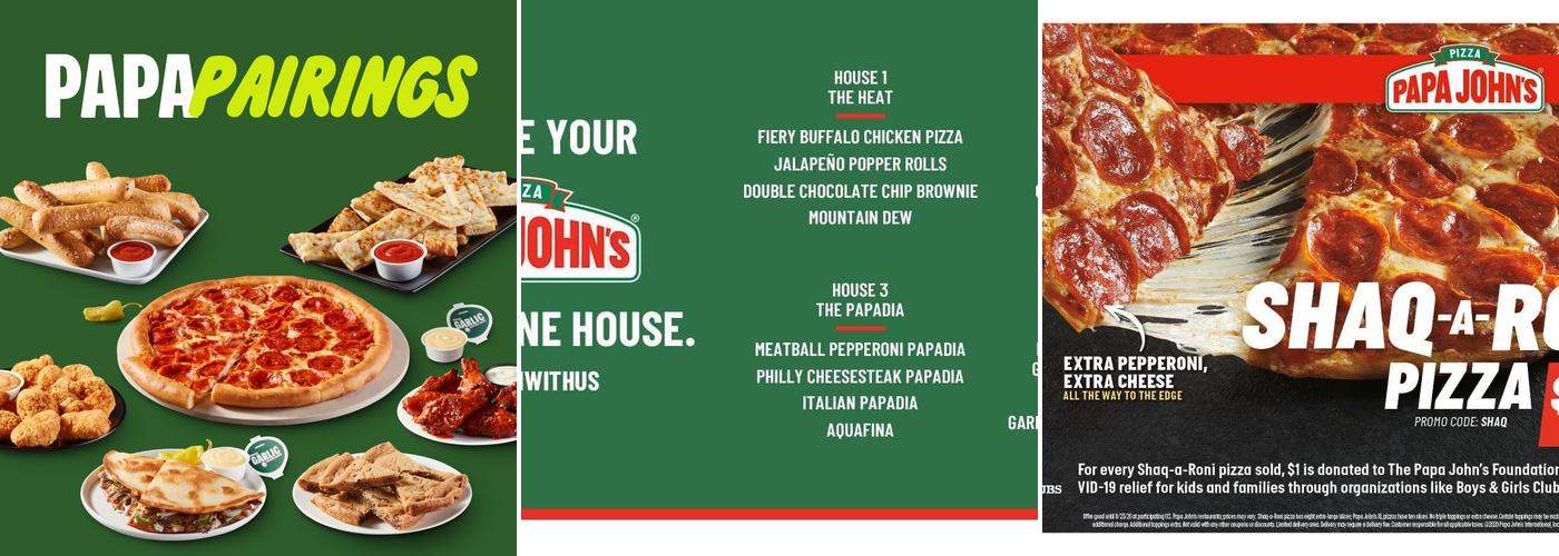 Papa Johns Pizza Menu