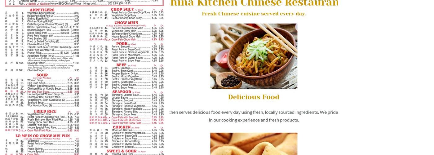 China Kitchen Menu