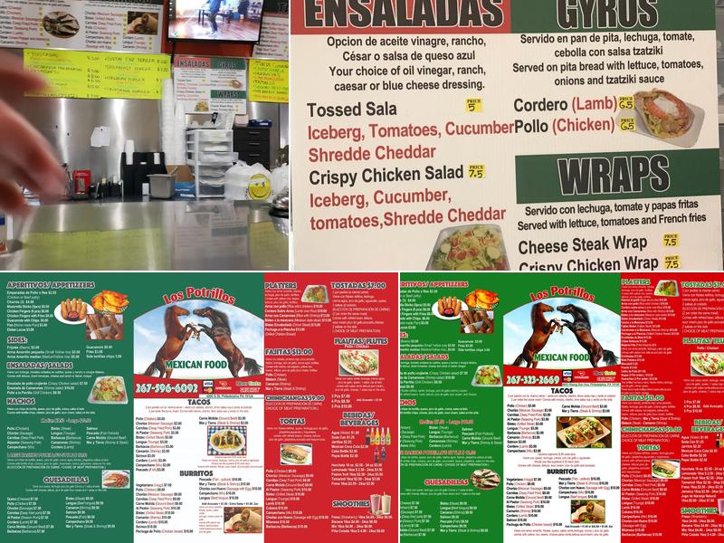 LOS POTRILLOS RESTAURANT INC Menu