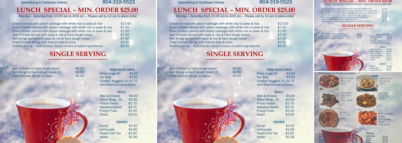 Sunrise Catering Unltd Menu