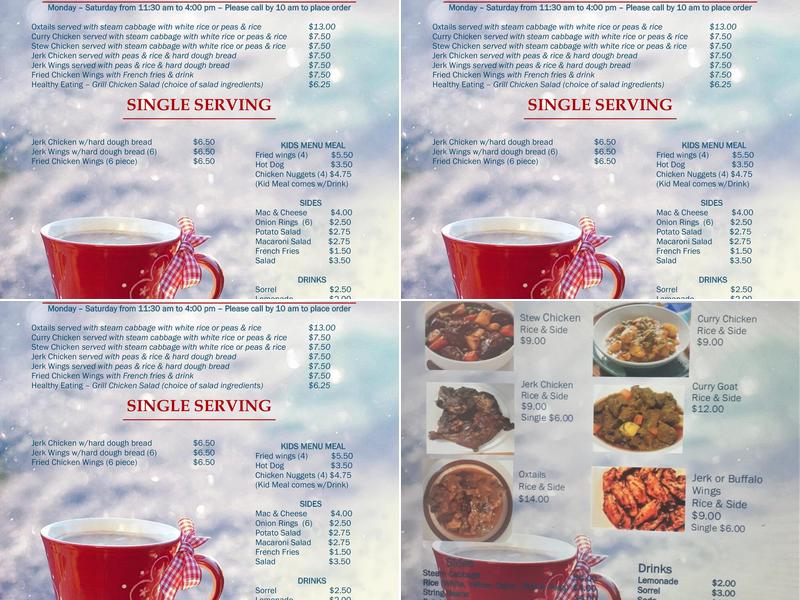 Sunrise Catering Unltd Menu