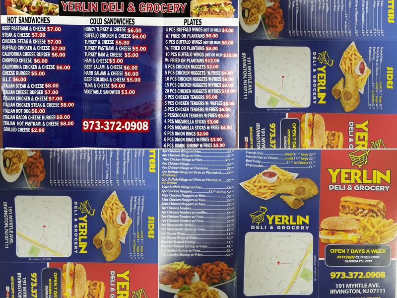 Yerlin Deli Grocery Inc Menu