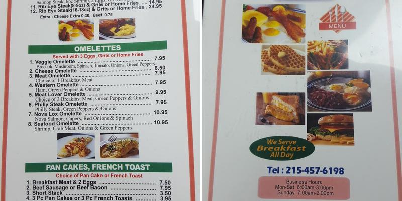 New Logan breakfast Menu