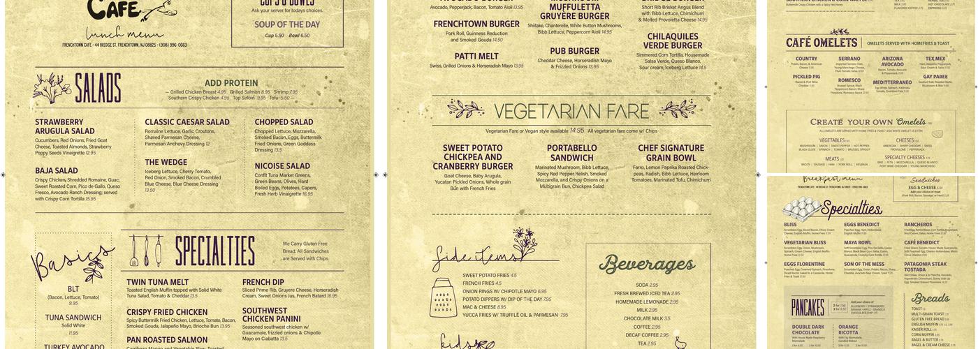 Frenchtown Cafe Menu