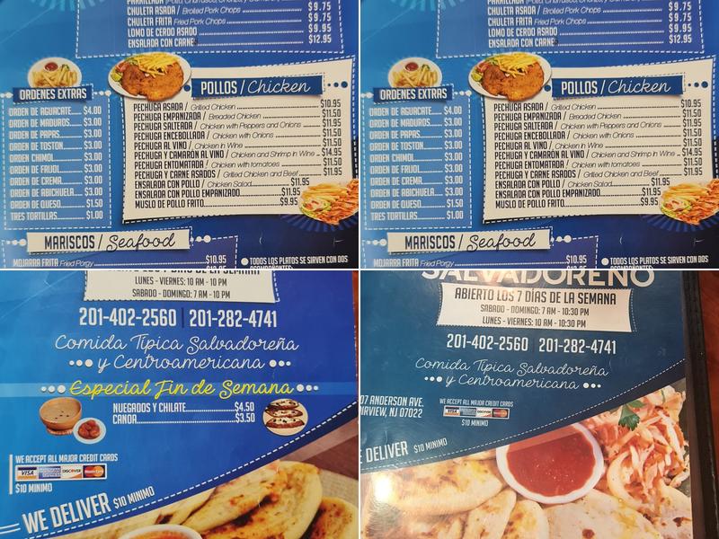 El Salvadoreño Menu