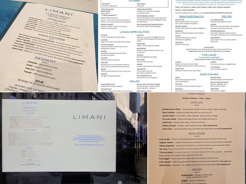 Limani Menu