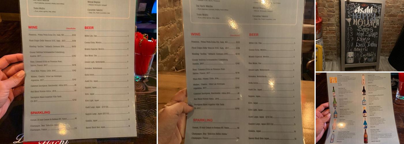 Dai Hachi Sushi Menu