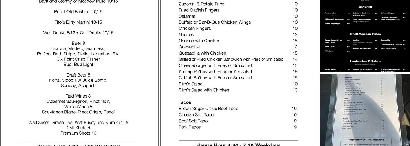 Automatic Slim’s Menu