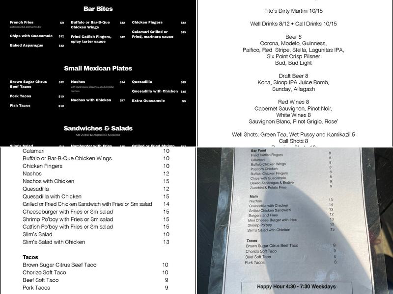 Automatic Slim’s Menu