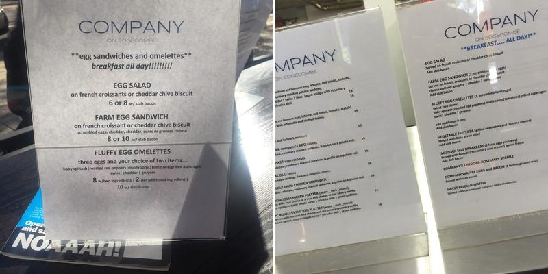 Company Catered Events Menu