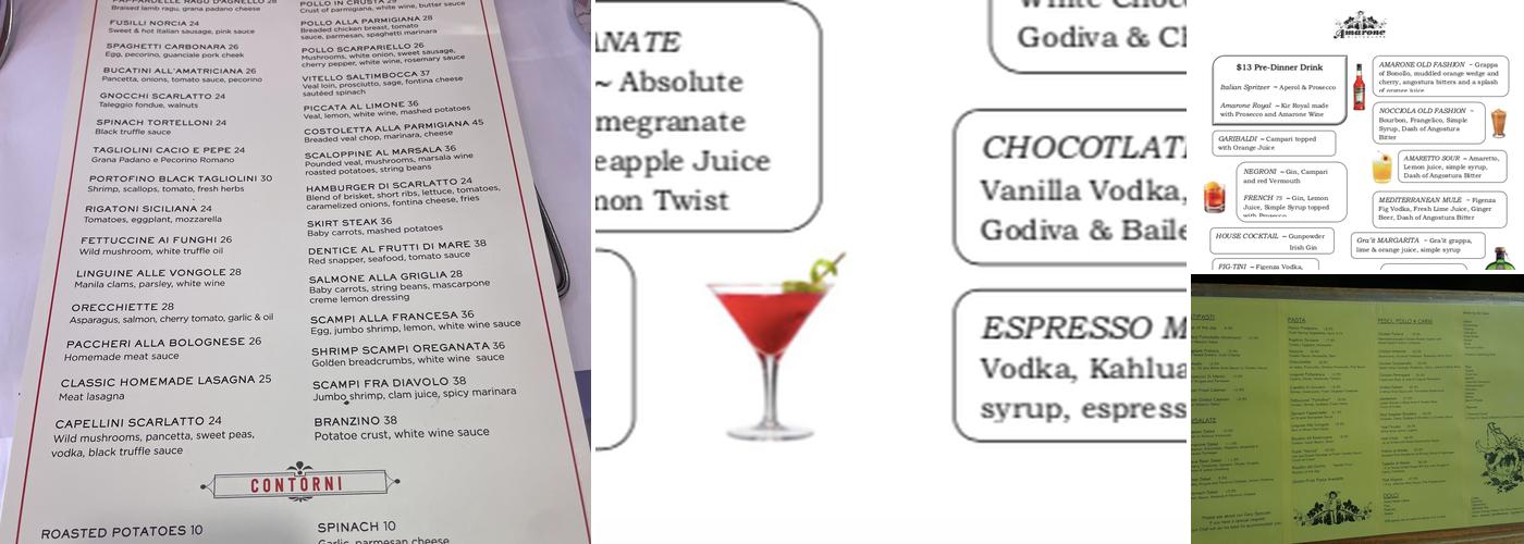 Amarone Menu