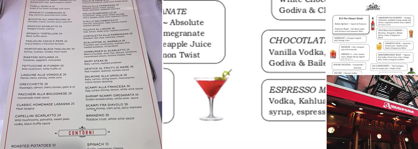 AmaroneScarlatto Menu