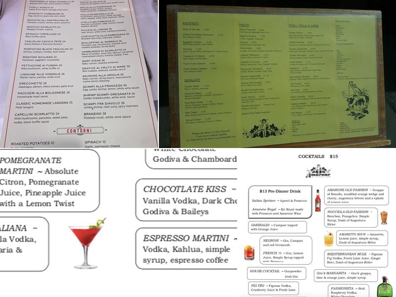 Amarone Menu