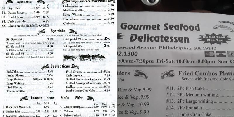 Gourmet Seafood Menu