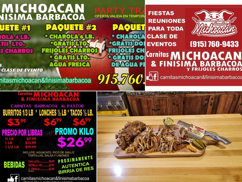 Carnitas Michoacan & Finisima Barbacoa Menu