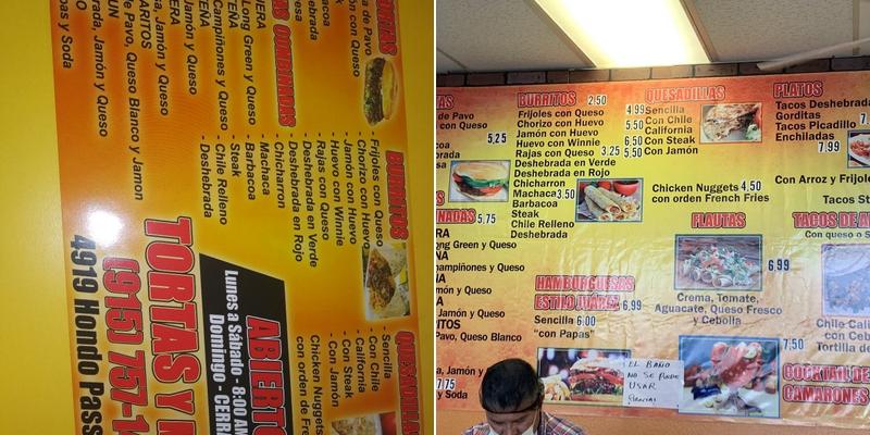 Conchita Burritos, Tortas Y Mas Menu