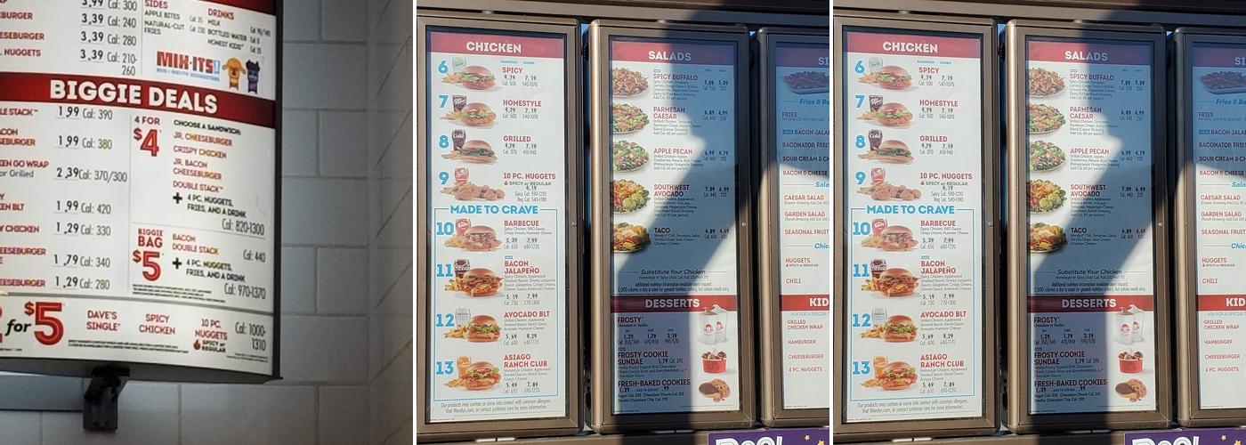Wendy's Menu