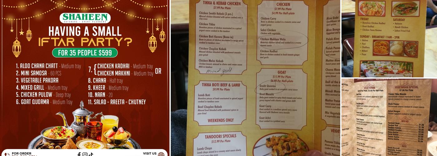 Shaheen Restaurant Menu