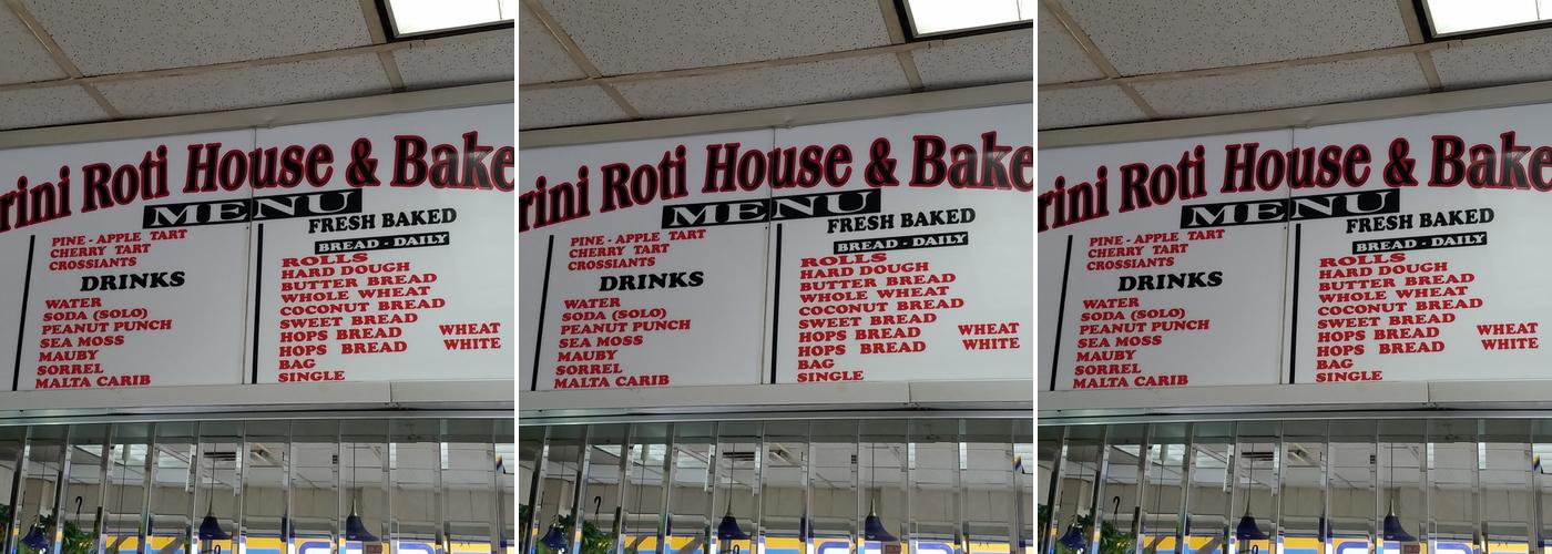 Trini Roti House Menu
