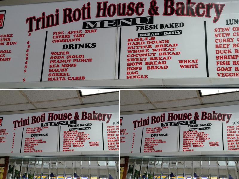 Trini Roti House Menu