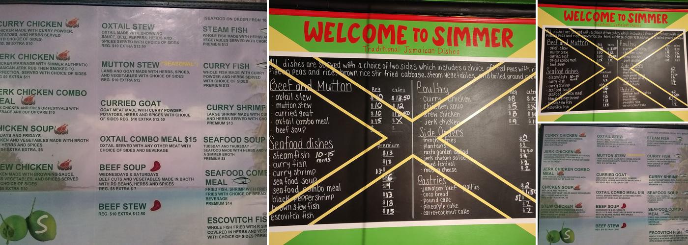 Simma restaurant Menu