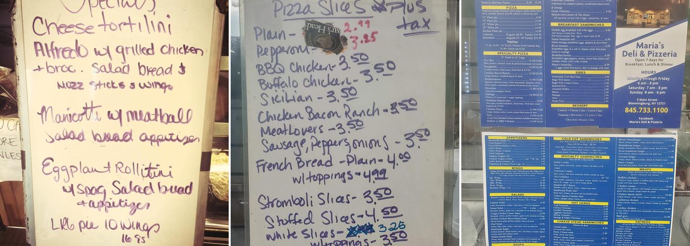 Riverside Deli & Pizza Menu