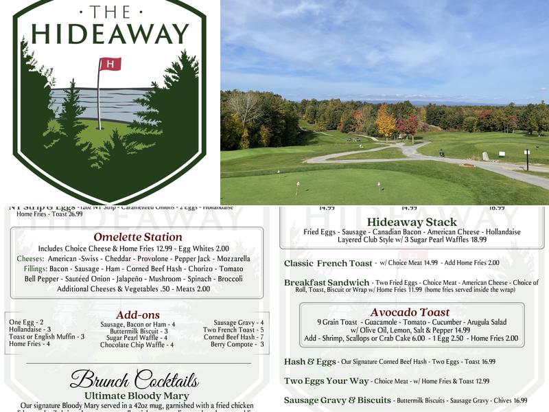The Hideaway Menu
