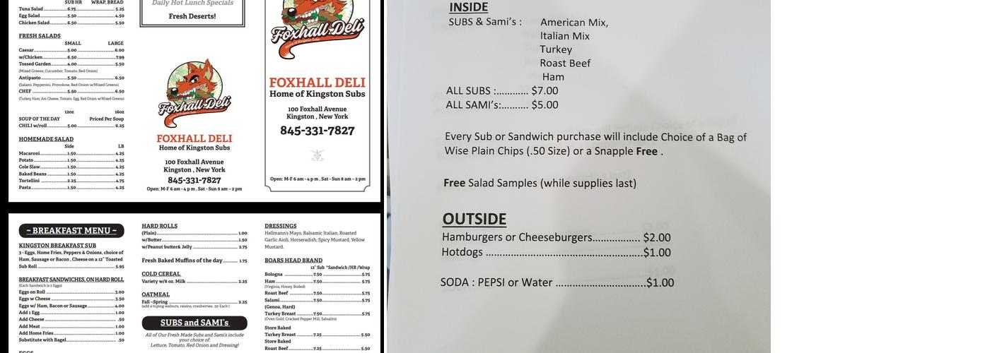 Foxhall Deli Menu