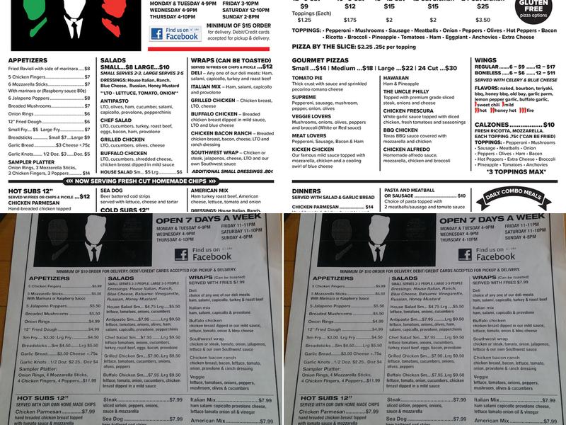 Goodfellas Pizza Menu