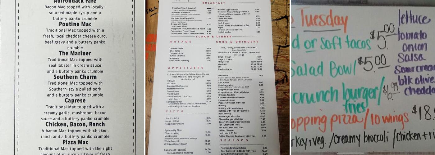 Tribes Hill Deli Menu
