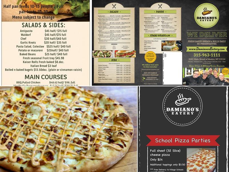 Damiano’s Eatery Inc. Menu