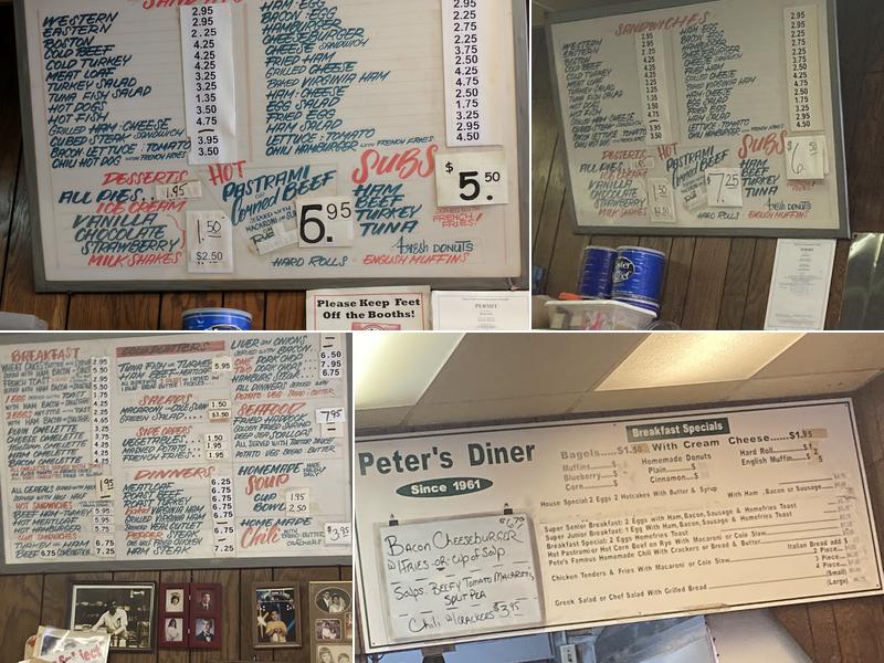 Peter's Diner Menu