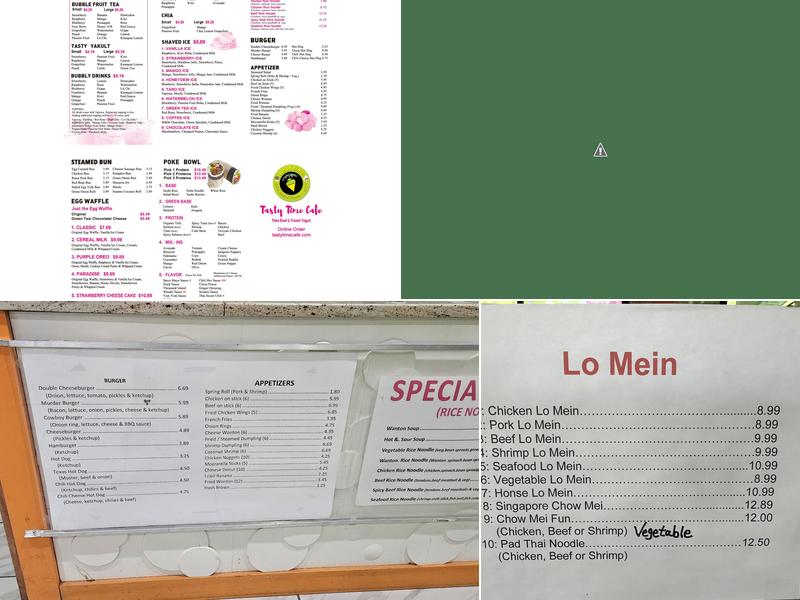 Tasty Time Cafe Menu